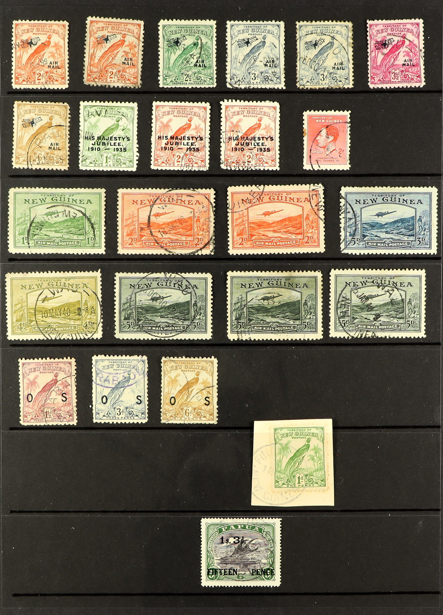NEW GUINEA 1915 - 1939 SPECIALISED ASSORTMENT of 100+ used stamps on various pages collected for - Image 10 of 10
