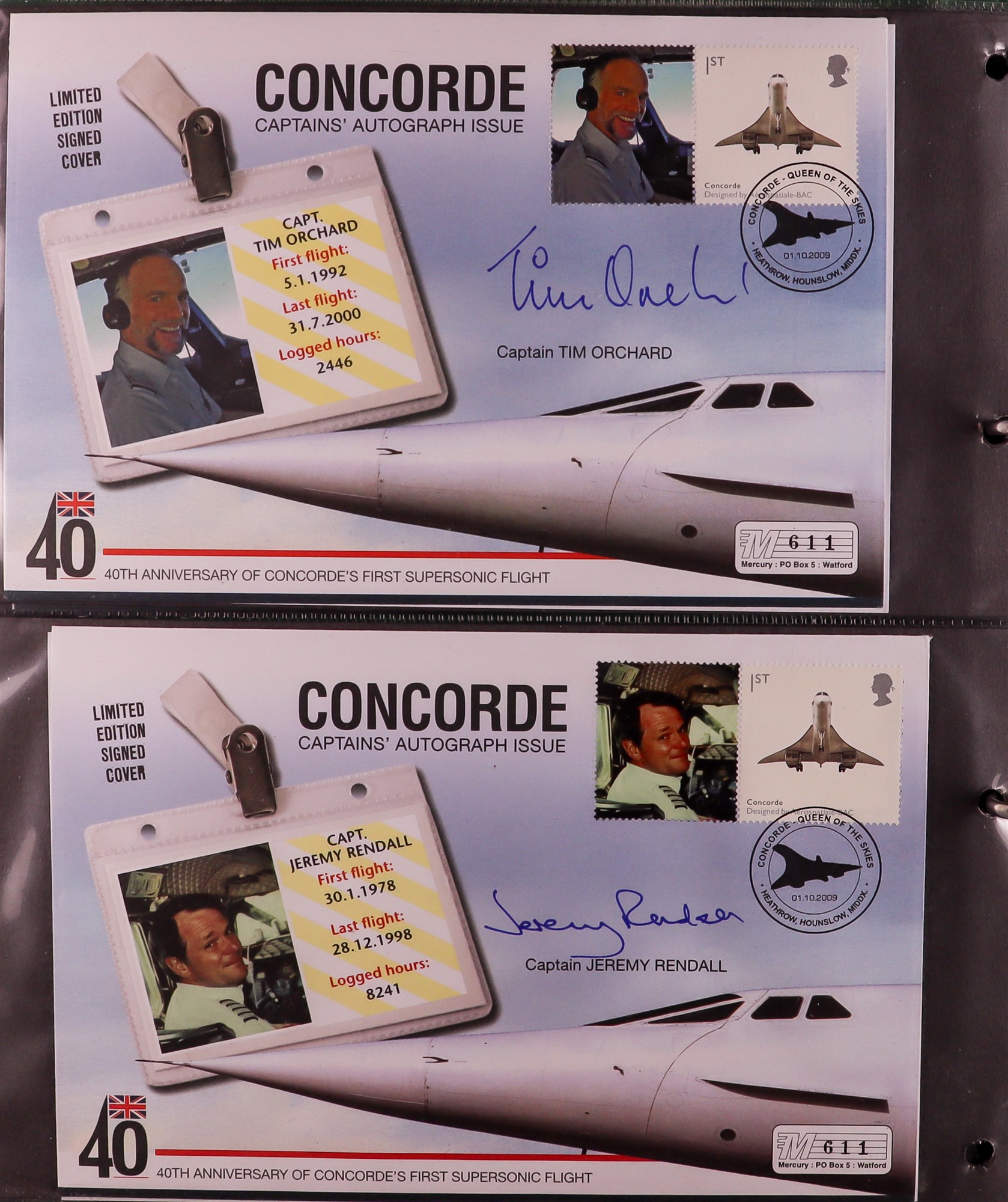 GB. COVERS & POSTAL HISTORY CONCORDE - AUTOGRAPHED COVERS collection of 16 items in binder, includes - Image 4 of 7