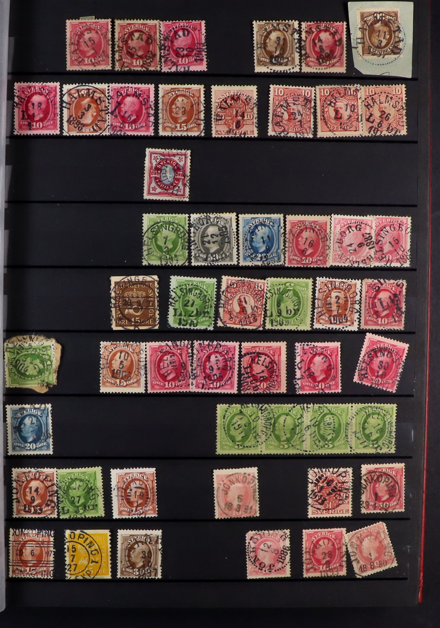 SWEDEN POSTMARKS Mostly 1880's-1950's used stamps selected for nice cancels, mostly with superb - Image 3 of 11