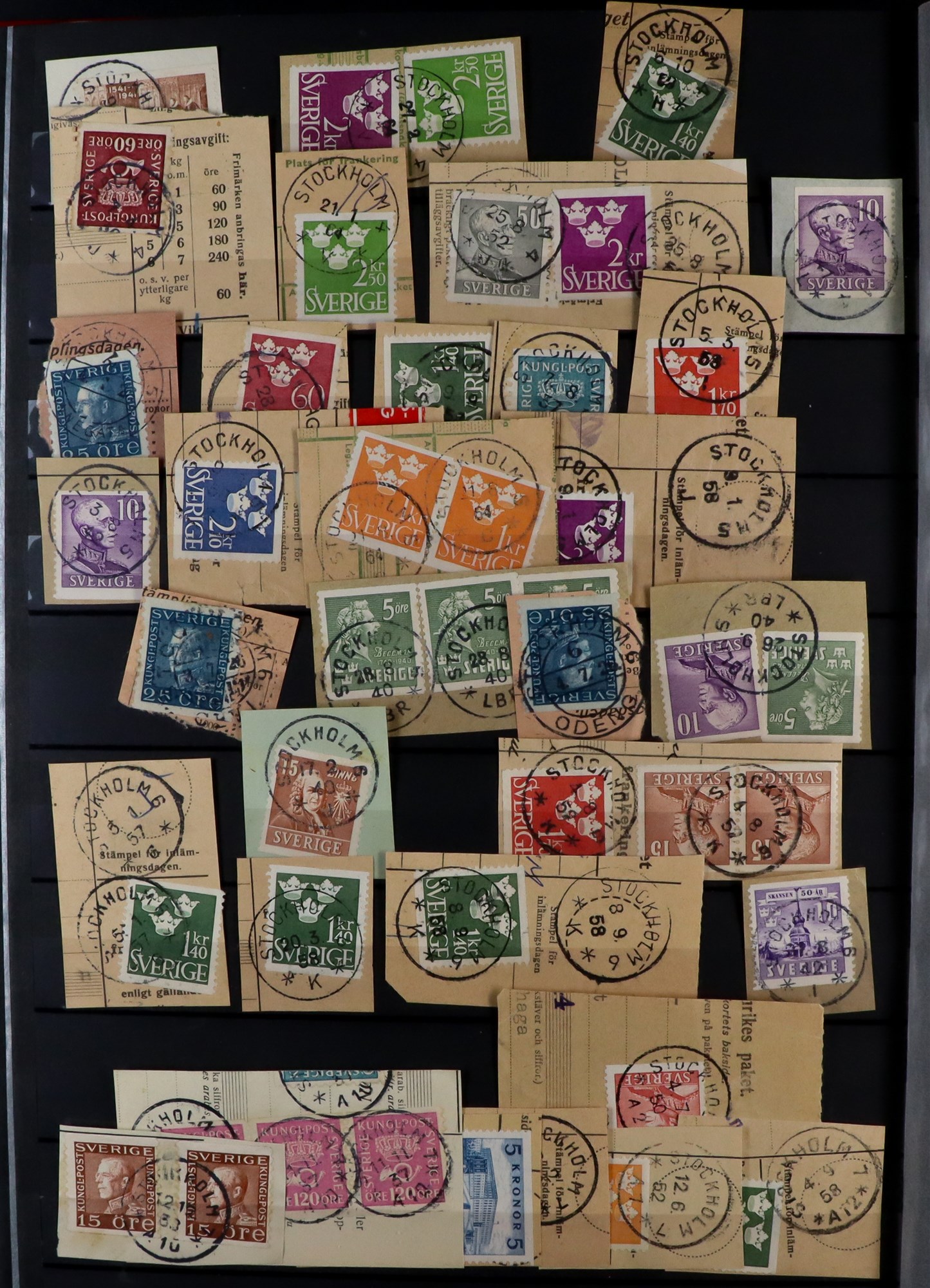 SWEDEN POSTMARKS Mostly 1880's-1950's used stamps selected for nice cancels, mostly with superb - Image 5 of 11