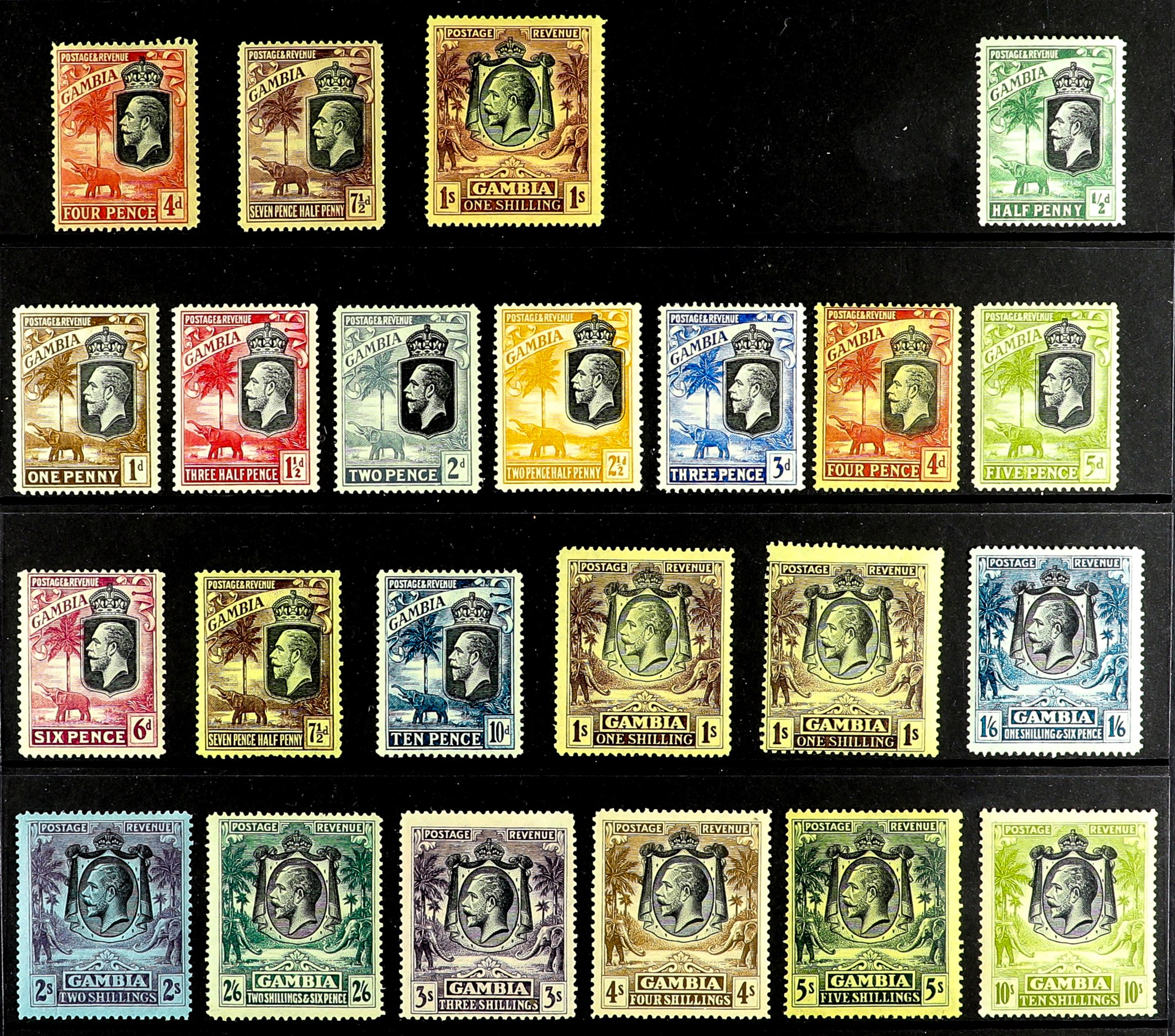 GAMBIA 1912 - 1929 COLLECTION of over 50 mint stamps on protective pages, 1912-22 Wmk Mult CA set - Image 2 of 2