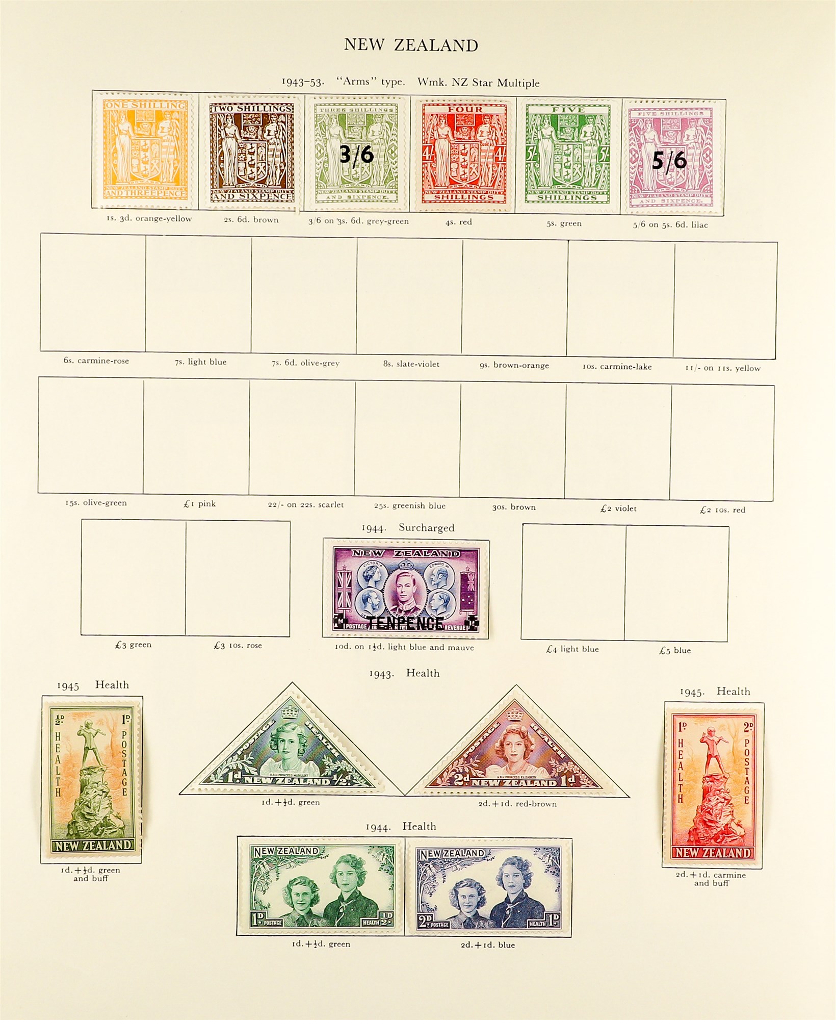 NEW ZEALAND 1936 - 1947 MINT COLLECTION, MUCH 'BACK OF THE BOOK' complete for the regular postal - Image 3 of 7