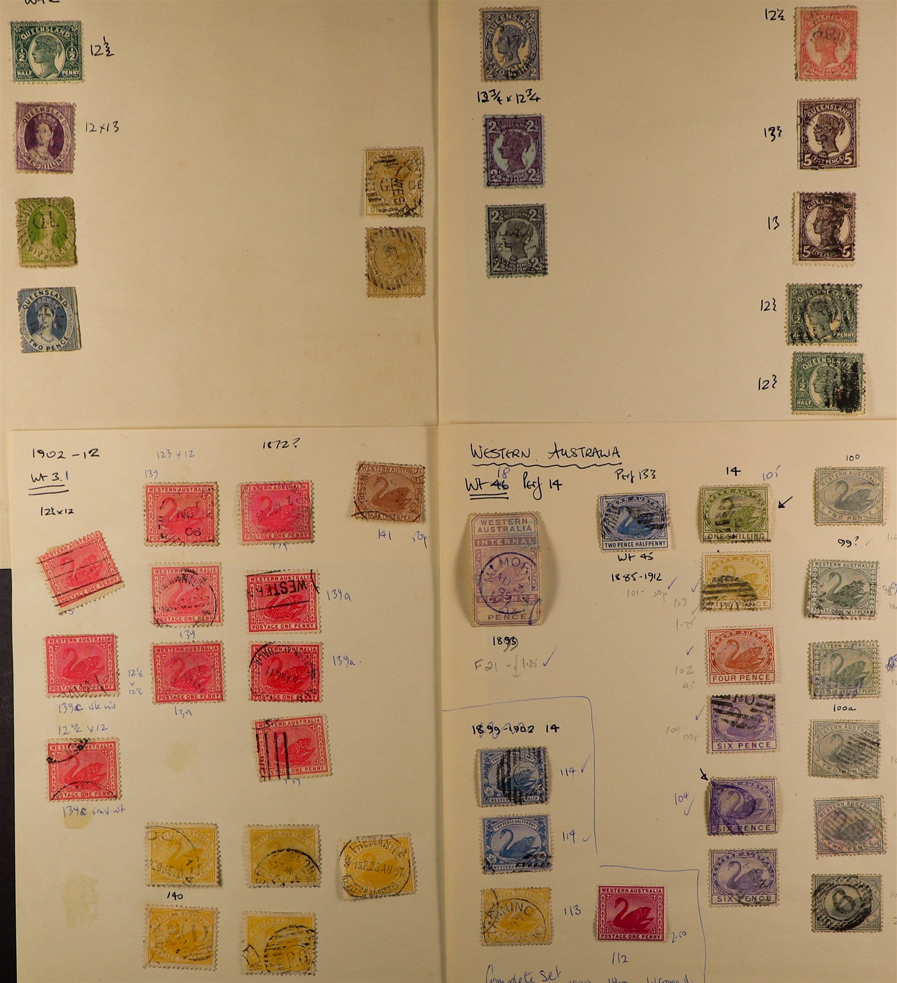 AUSTRALIAN STATES 1850's-1910's MOSTLY USED RANGES on pages, includes New South Wales 1s " - Image 11 of 19