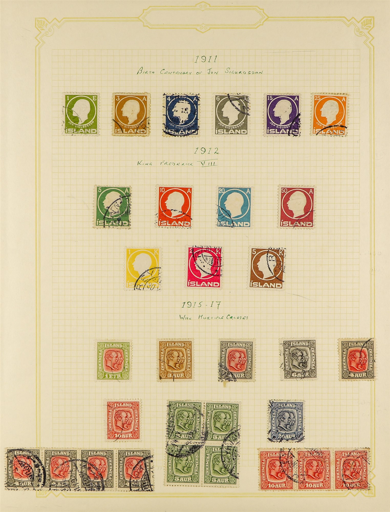 ICELAND 1901 - 1976 COLLECTION of over 700 used stamps on album pages, chiefly complete sets. Cat £ - Image 3 of 26