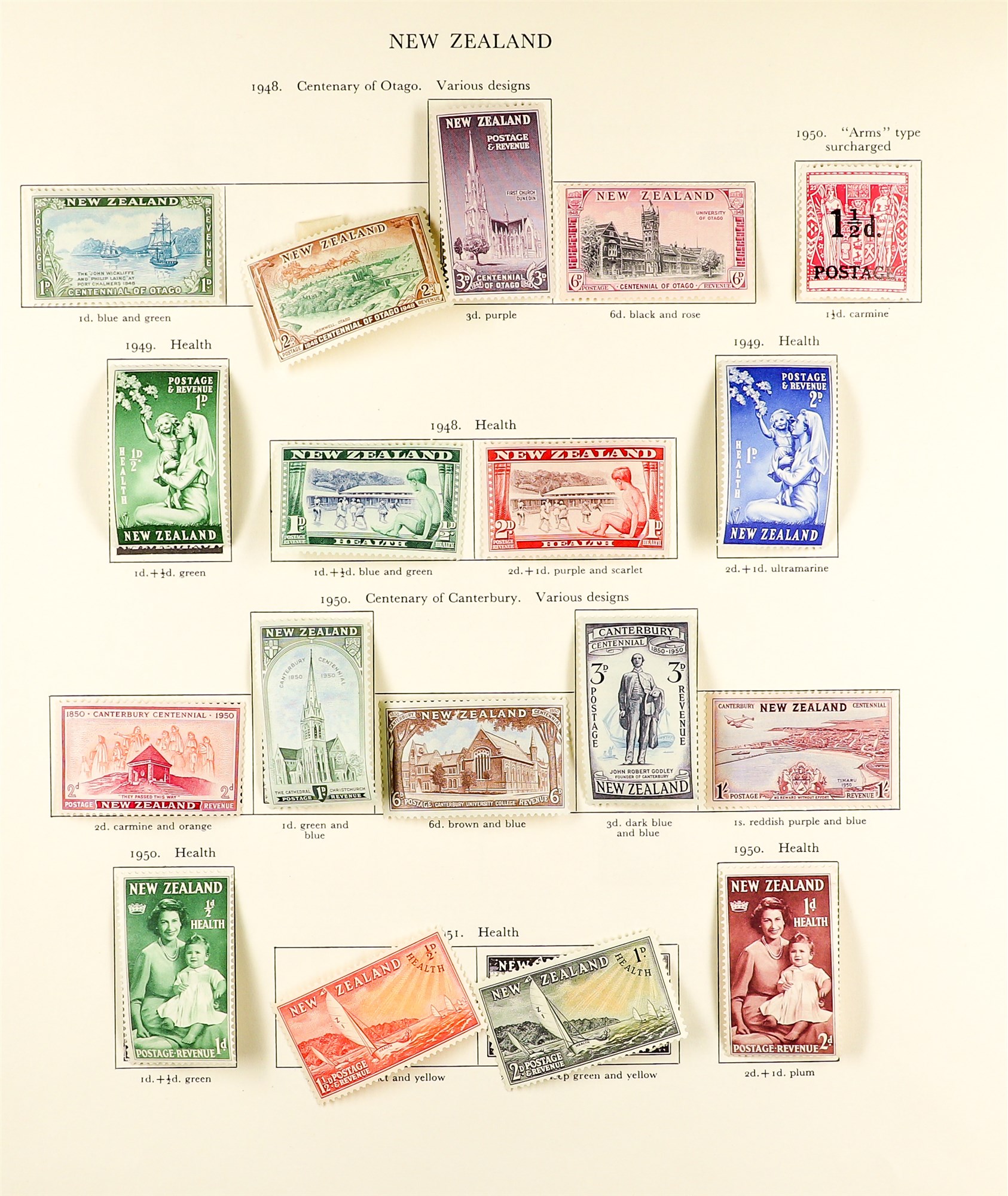 NEW ZEALAND 1936 - 1947 MINT COLLECTION, MUCH 'BACK OF THE BOOK' complete for the regular postal - Image 5 of 7