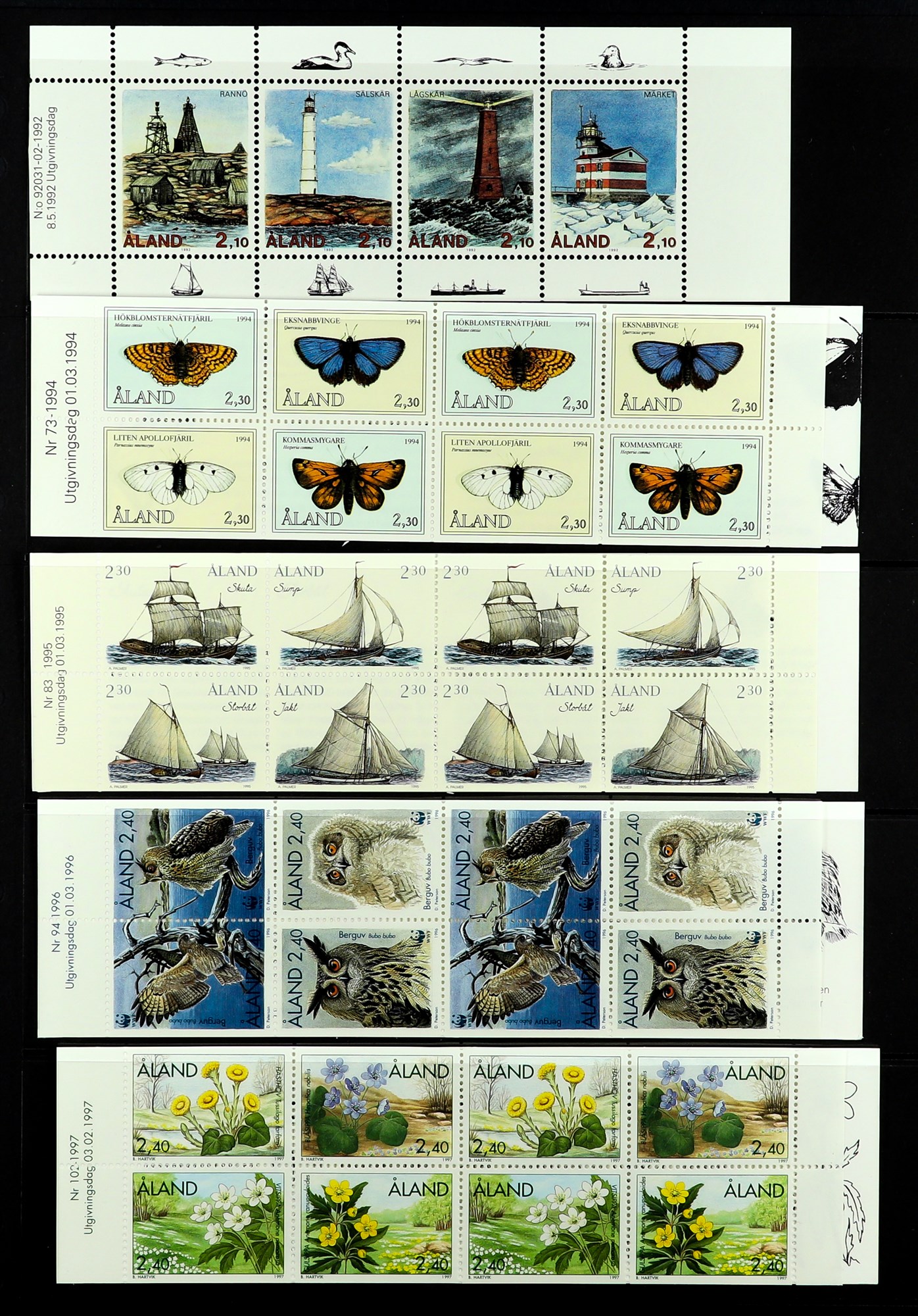 ALAND ISLANDS 1984 - 2001 COLLECTION complete for the period in never hinged mint blocks 4, also all - Image 8 of 12