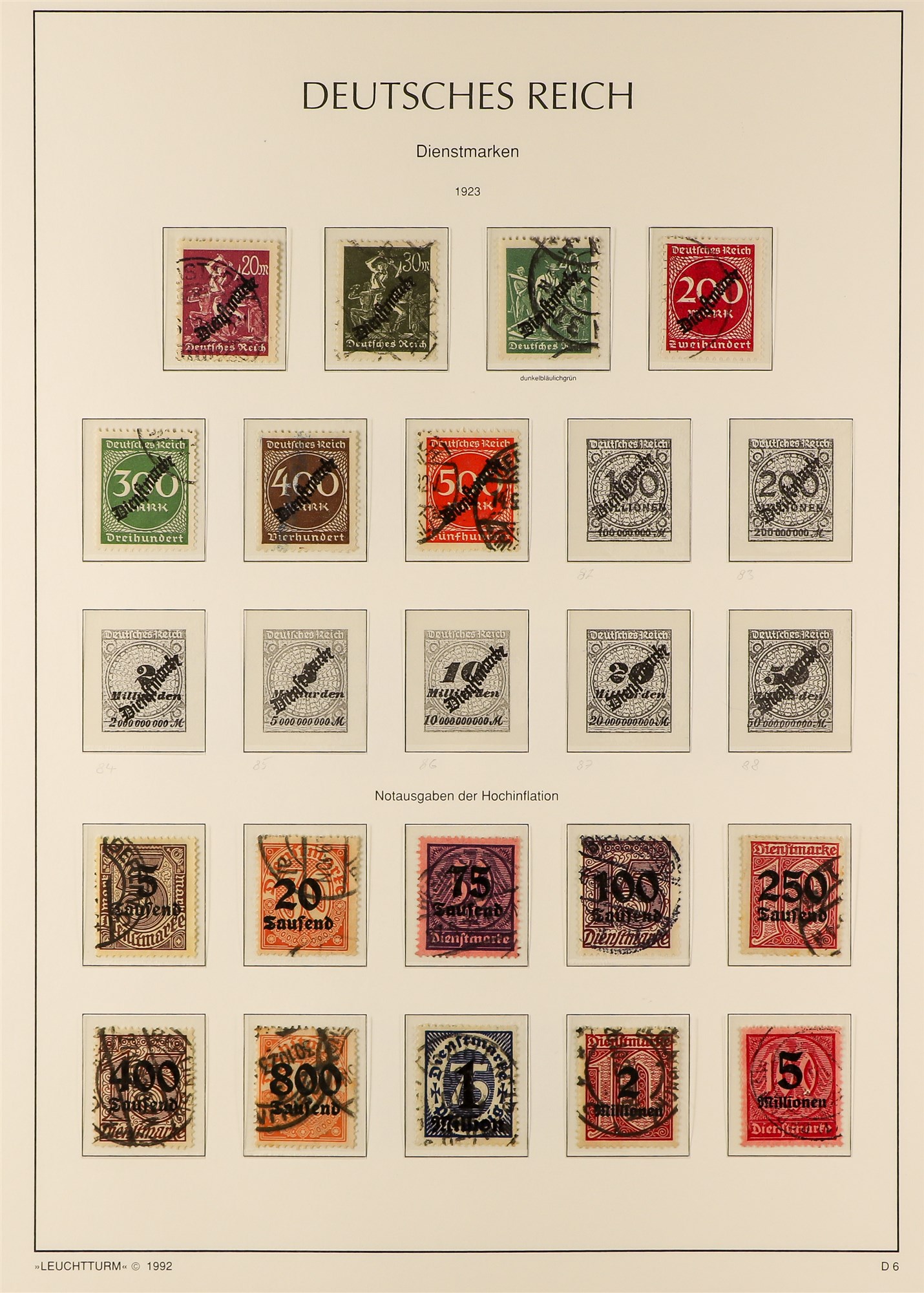 GERMANY OFFICIAL STAMPS 1903 - 1944 COLLECTION of used stamps, near- complete for the period, s.t. - Image 3 of 5