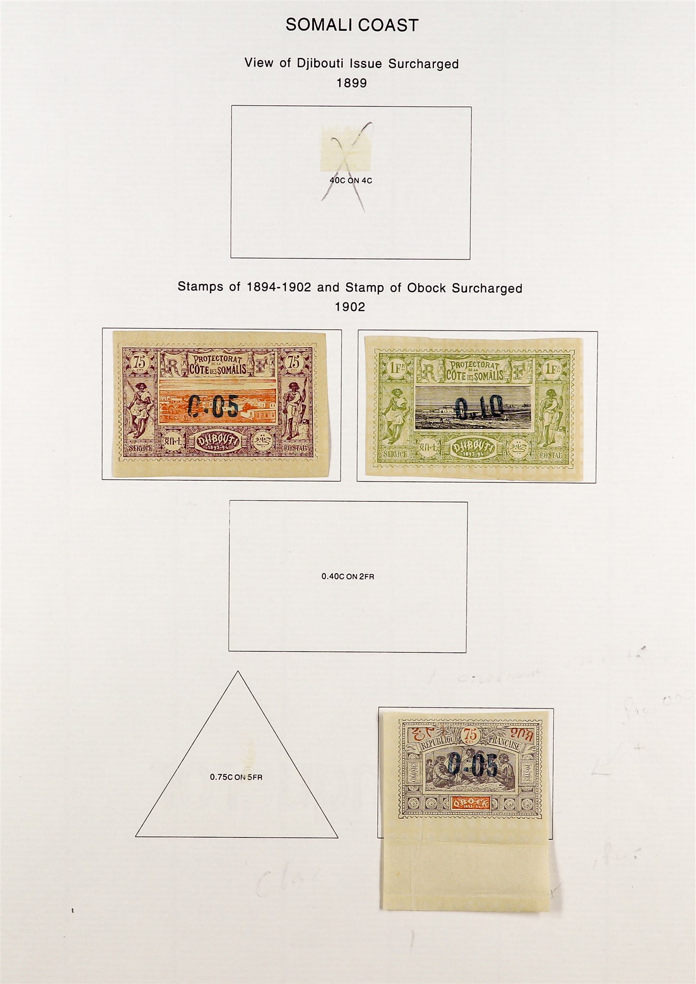 FRENCH COLONIES SOMALI COAST 1894-1902 collection of 25 mint stamps incl. 1894 5c "DJ" opt (signed - Image 4 of 5
