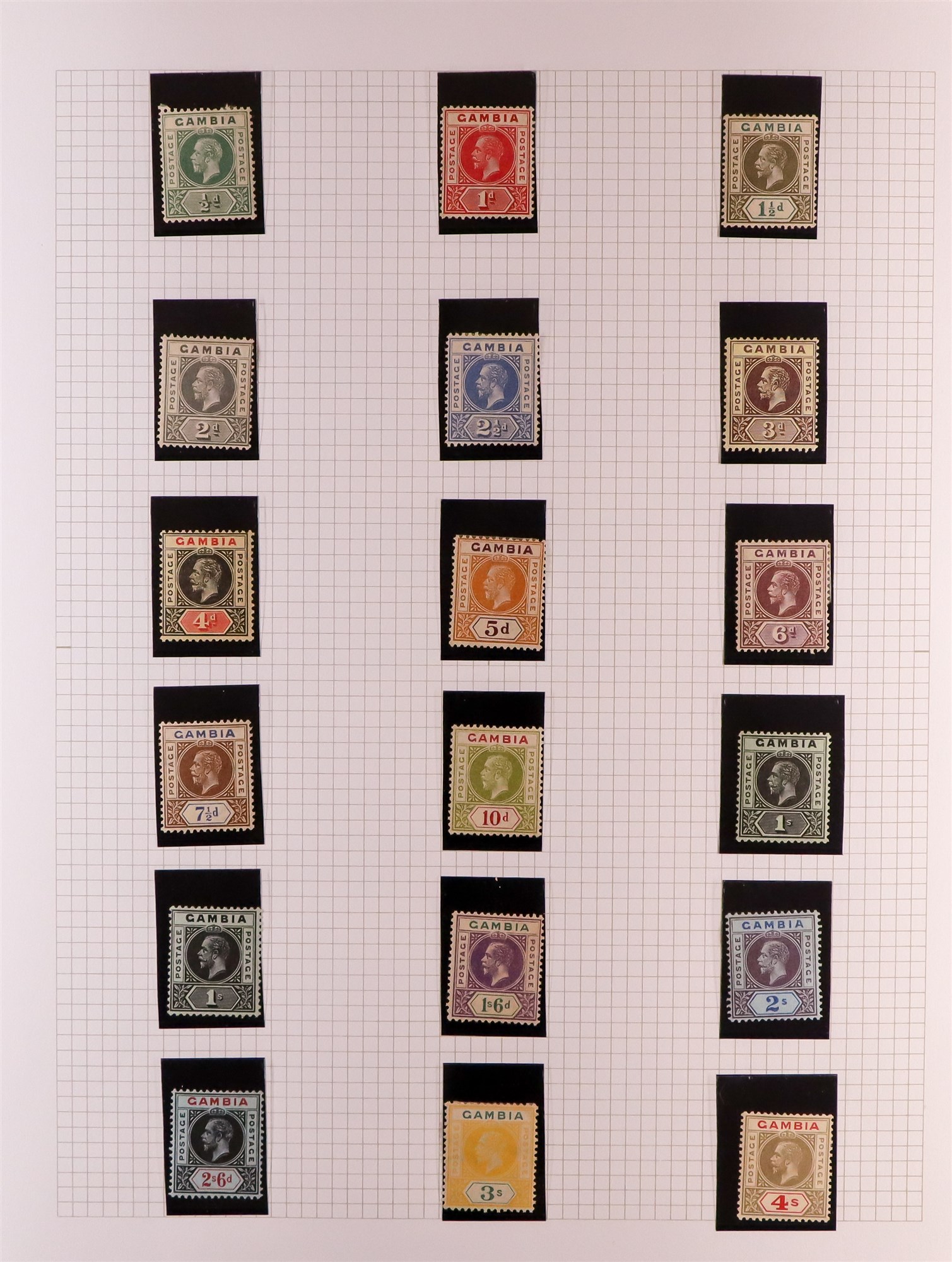 GAMBIA 1880 - 1935 COLLECTION incl. various Cameo issues mint, 1s violet used strip 3, 1902-05 set - Image 12 of 15