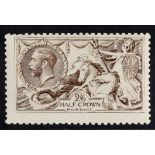 GB.GEORGE V 1915 2s6d grey-brown De La Rue Seahorse, SG 407, mint lightly hinged. Cat £400.