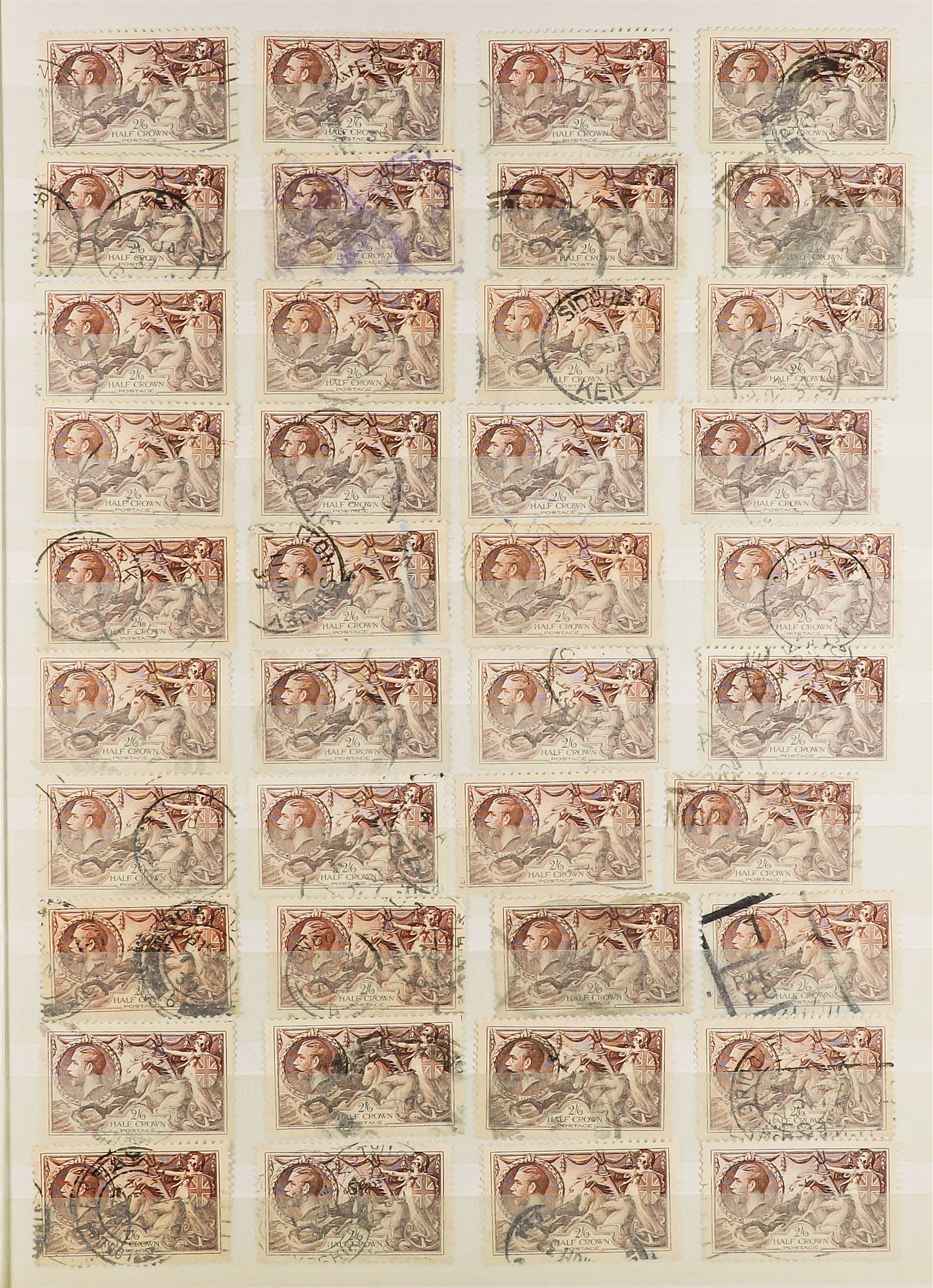 GB.GEORGE V 1934 RE-ENGRAVED SEAHORSES approx 600 used examples - 2s6d browns (440+), 5s rose- - Image 5 of 16