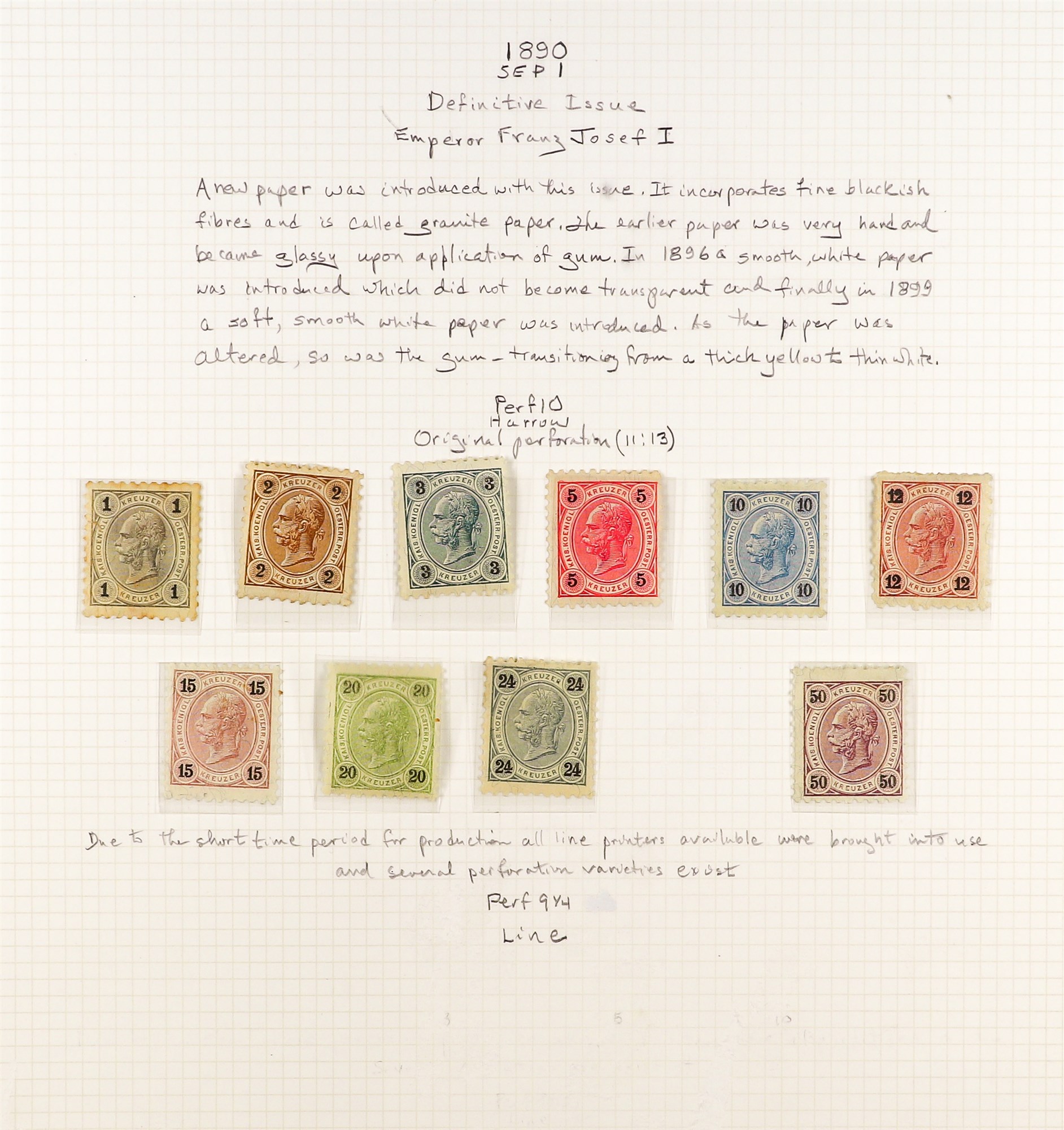 AUSTRIA 1890 - 1907 FRANZ JOSEF DEFINITIVES collection of over 180 mint / some never hinged mint - Image 2 of 11