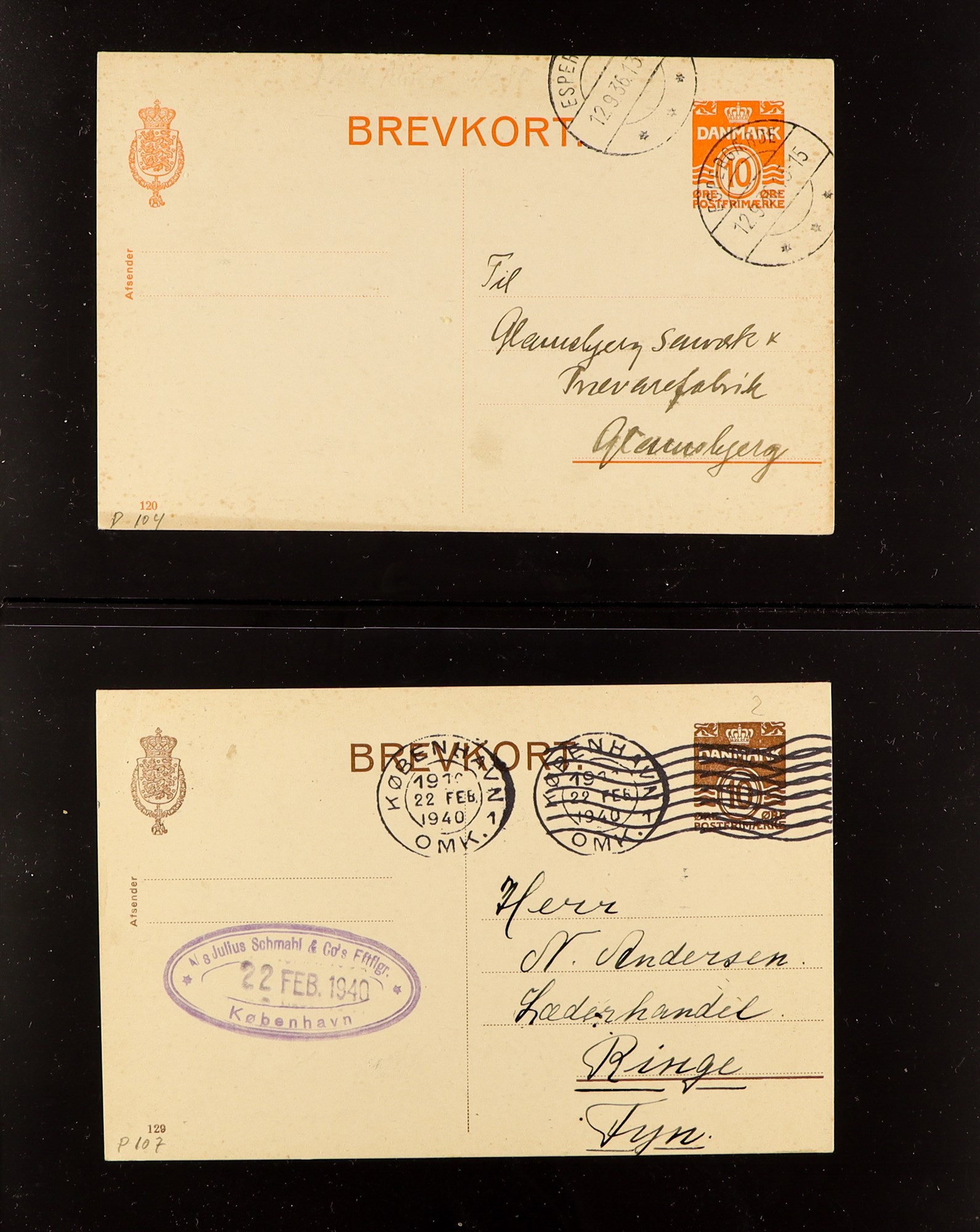 DENMARK POSTAL STATIONERY 1880's - 1999 collection of 250+ used postal cards (chiefly pre-1945) - Image 5 of 10