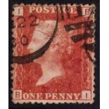 GB.QUEEN VICTORIA 1864-79 1d rose-red plate 225, SG 43, used.