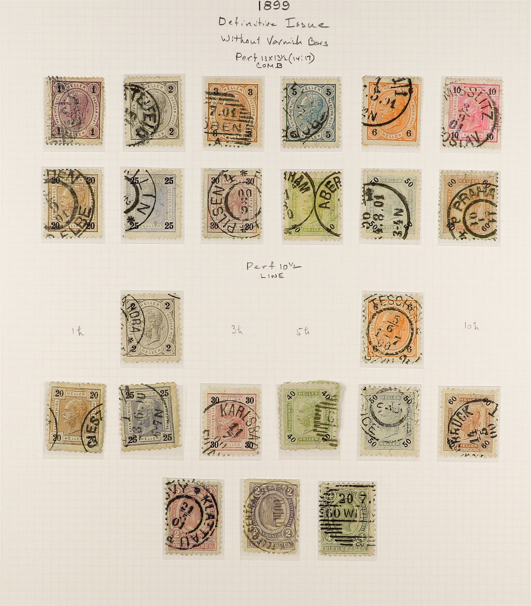 AUSTRIA 1890 - 1907 FRANZ JOSEF DEFINITIVES collection of over 300 stamps on album pages, semi- - Image 9 of 13