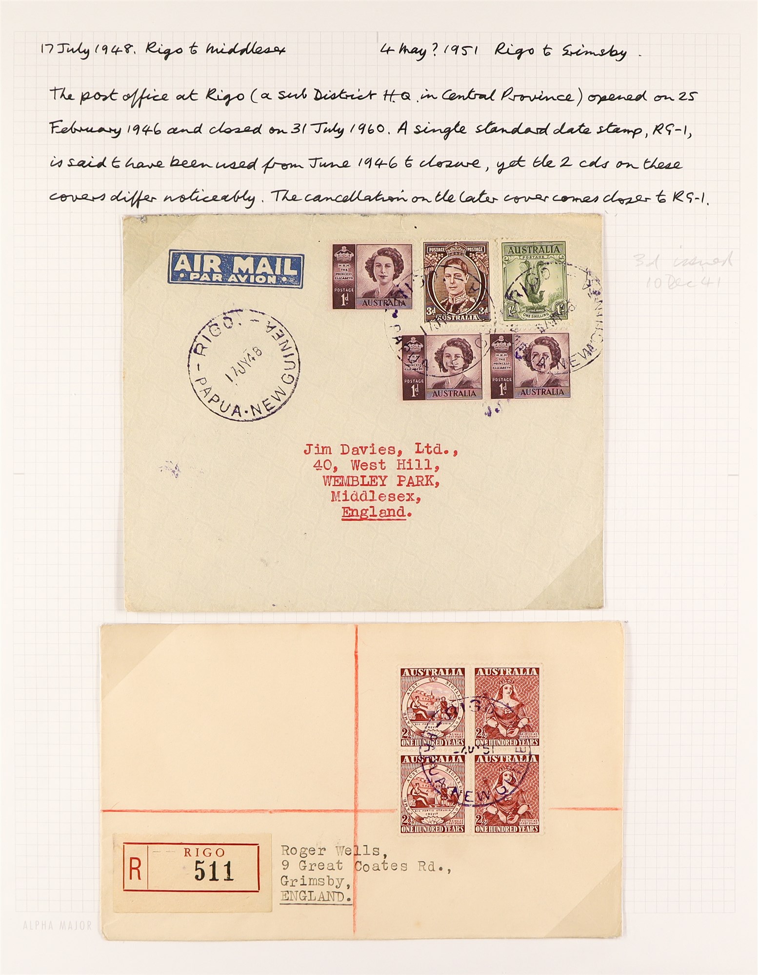 PAPUA NEW GUINEA 1946 - 1953 AUSTRALIA STAMPS ON COVERS collection of around 100 items chiefly - Image 14 of 18