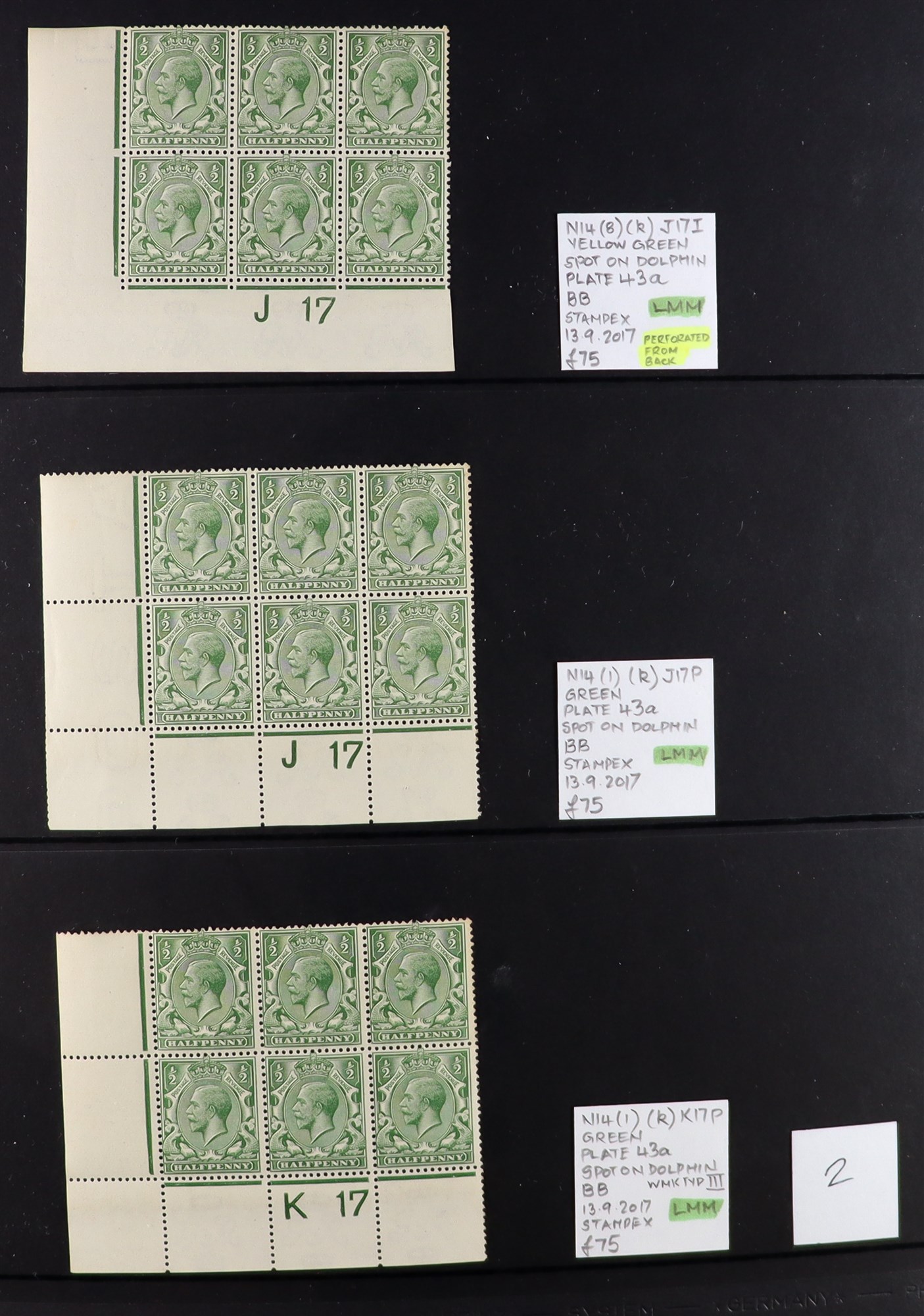 GB.GEORGE V 1912-24 ½d GREENS - SPECIALIZED CONTROL NUMBERS COLLECTION of mint (much never hinged - Image 2 of 27