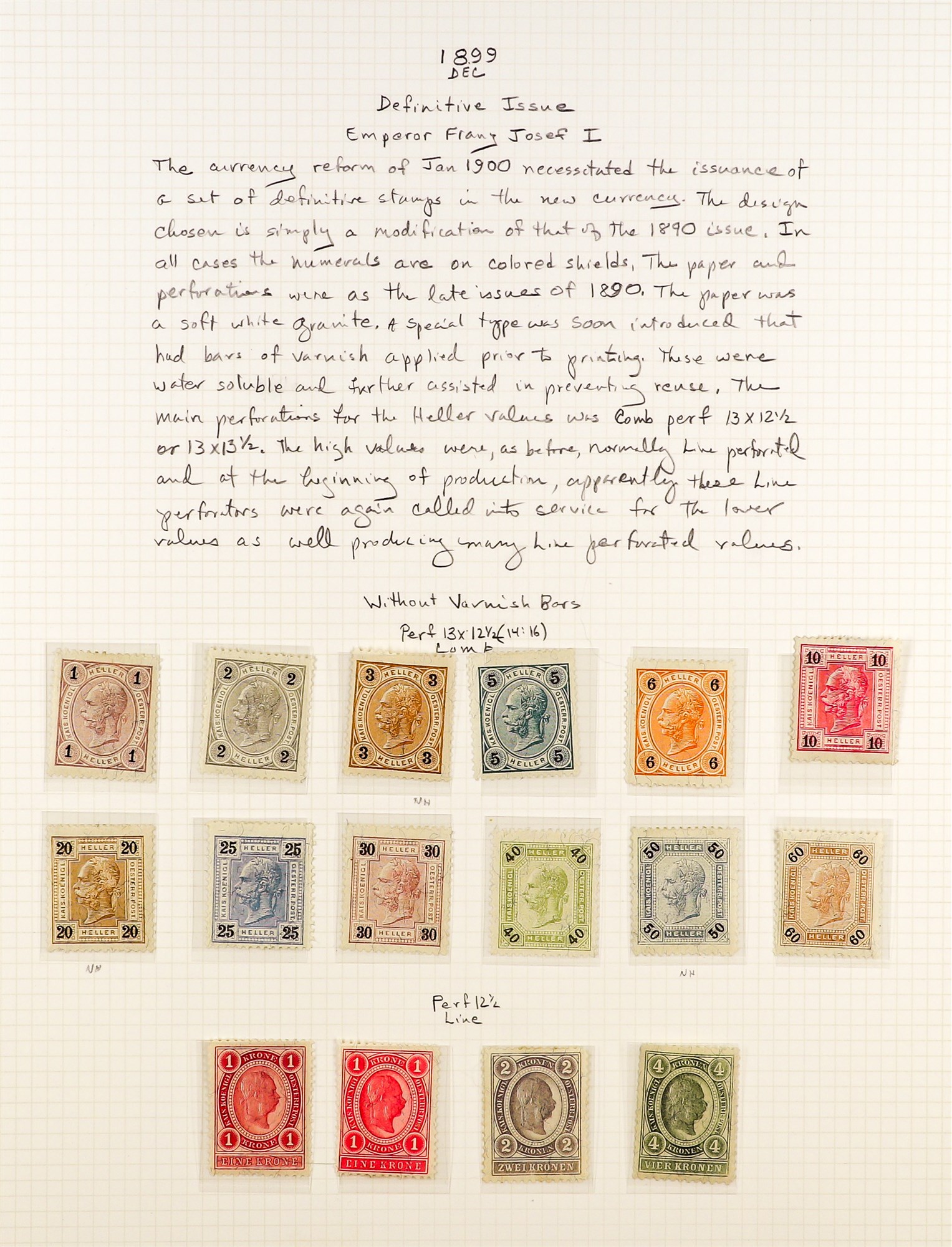 AUSTRIA 1890 - 1907 FRANZ JOSEF DEFINITIVES collection of over 180 mint / some never hinged mint - Image 7 of 11