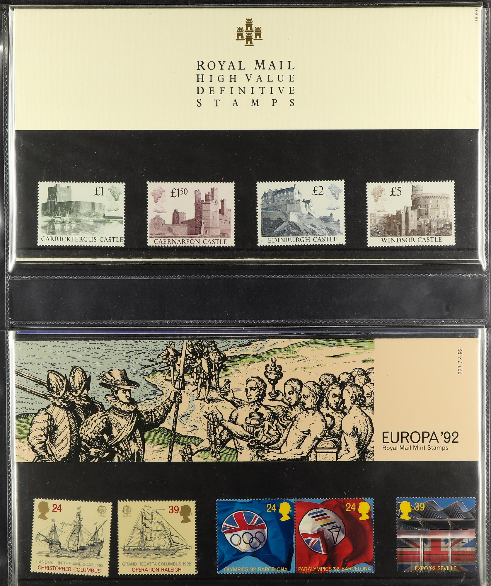 GB.ELIZABETH II 1989-2001 PRESENTATION PACKS in two albums, includes 1988 Castles set, 1993 £10 - Image 5 of 16