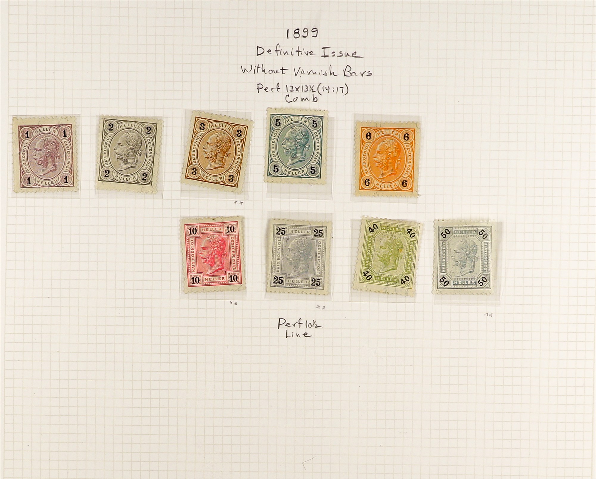 AUSTRIA 1890 - 1907 FRANZ JOSEF DEFINITIVES collection of over 180 mint / some never hinged mint - Image 6 of 11