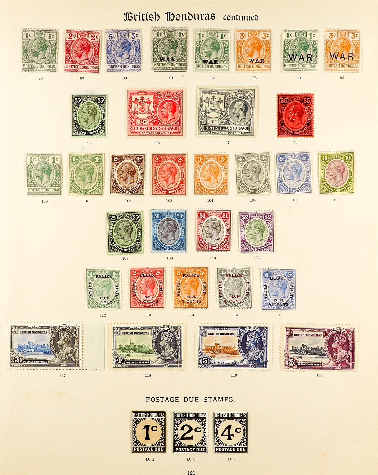 BR. HONDURAS 1865 - 1935 MINT COLLECTION of 90+ stamps on pages from the SG "Imperial" album, 1865