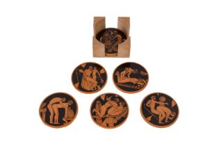 SET OF COASTERS WITH ETRUSCAN EROTIC SCENES