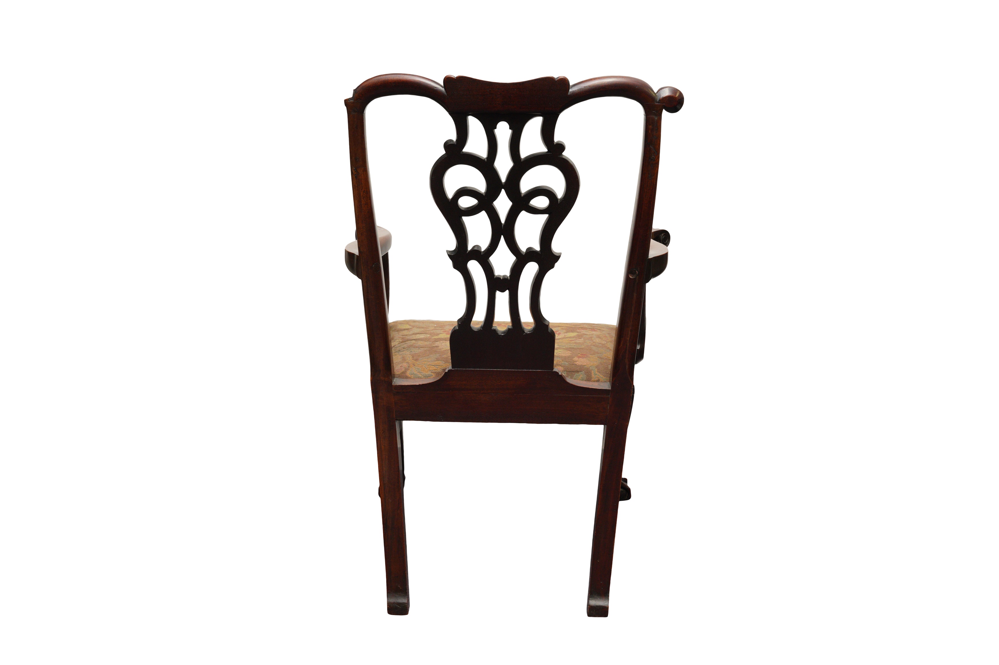 A GEORGE II / GEORGE III MAHOGANY OPEN ARMCHAIR, CIRCA 1760 - Image 4 of 4