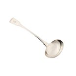 A George III sterling silver soup ladle, London 1814 by Robert Rutland