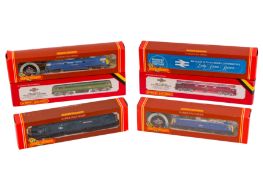 A GROUP OF HORNBY OO GAUGE DIESEL AND ELECTRIC LOCOMOTIVES ALL IN VARIOUS BRITISH RAIL LIVERIES