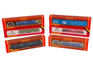 A GROUP OF HORNBY OO GAUGE DIESEL AND ELECTRIC LOCOMOTIVES ALL IN VARIOUS BRITISH RAIL LIVERIES