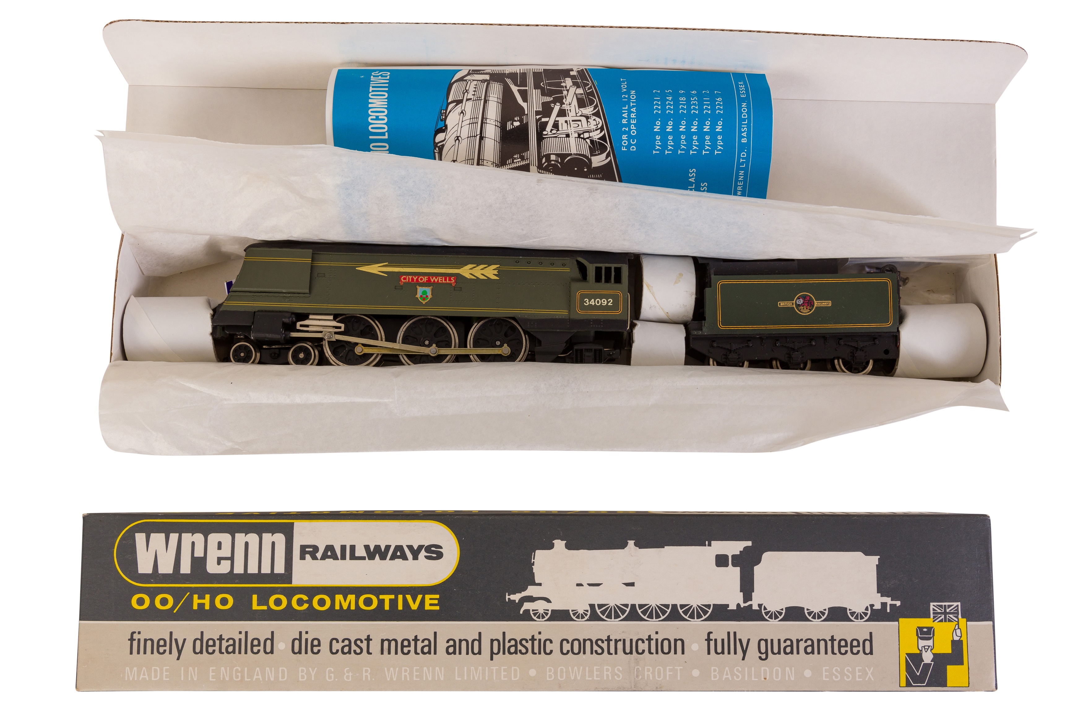 A WRENN OO GAUGE W2266/A STREAMLINED PACIFIC ENGINE AND TENDER 'CITY OF WELLS' - Image 6 of 7