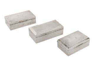 Three sterling silver cigarette boxes