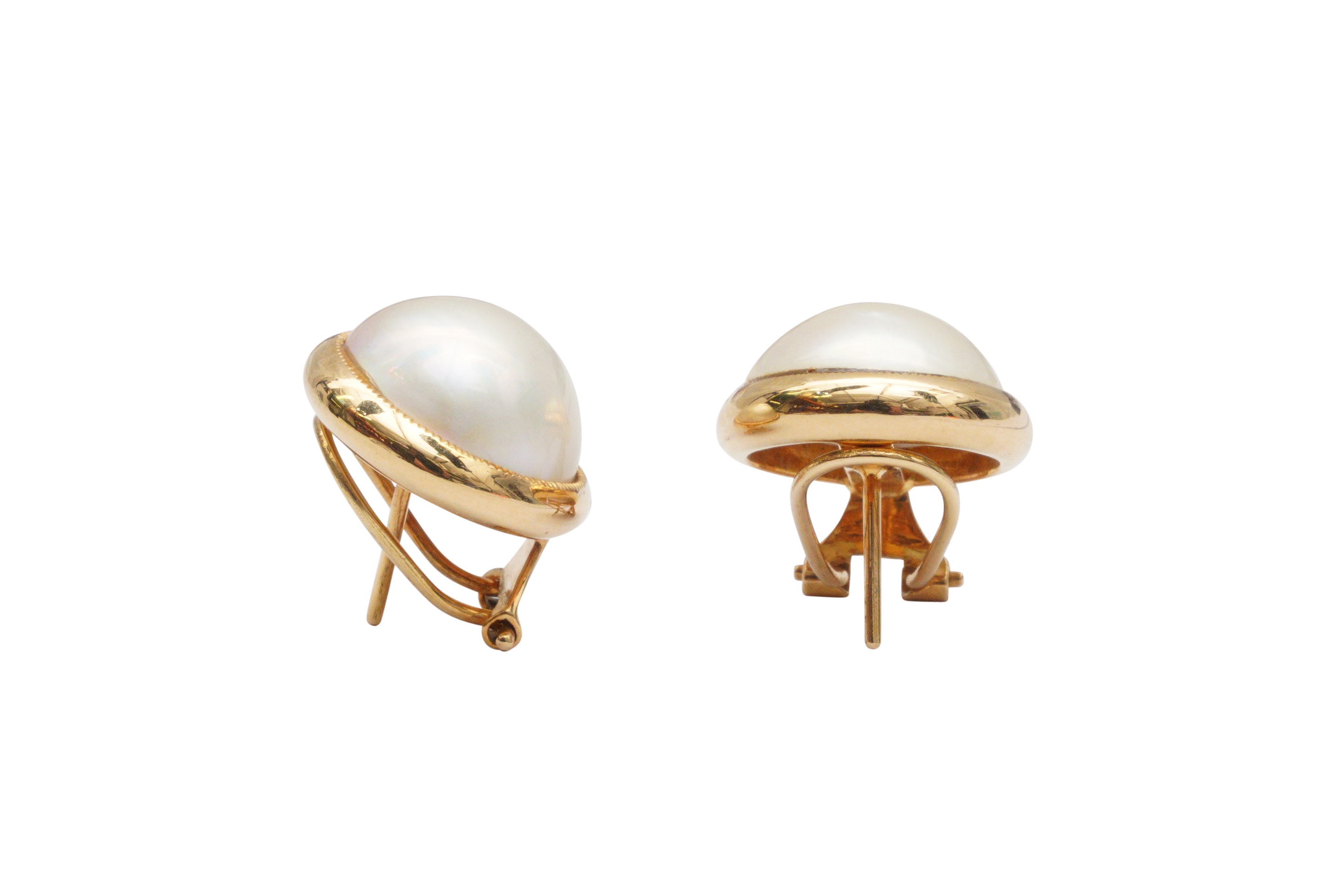 A PAIR OF MABE PEARL EARRINGS - Image 2 of 2