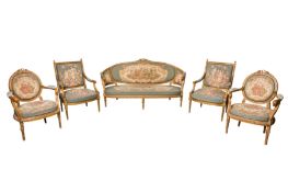 SIMON LOSCERTALES BONA, SPAIN, A FIVE PIECE LOUIS XVI STYLE LOUNGE SALON SUITE