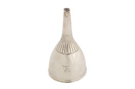 A George III sterling silver wine funnel, London 1798 by Thomas Wallis