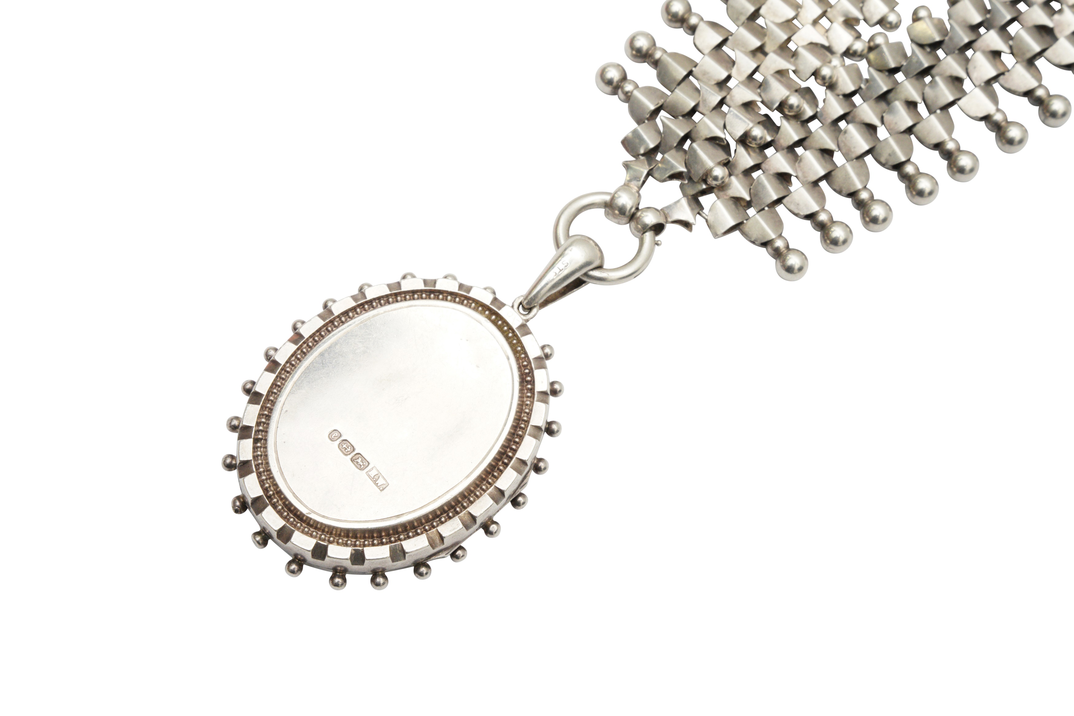 A VICTORIAN SILVER PENDANT NECKLACE - Image 4 of 5