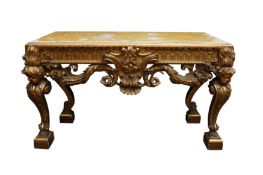 A FRENCH BAROQUE STYLE GILTWOOD CONSOLE TABLE, EARLY 19TH CENTURY