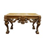 A FRENCH BAROQUE STYLE GILTWOOD CONSOLE TABLE, EARLY 19TH CENTURY