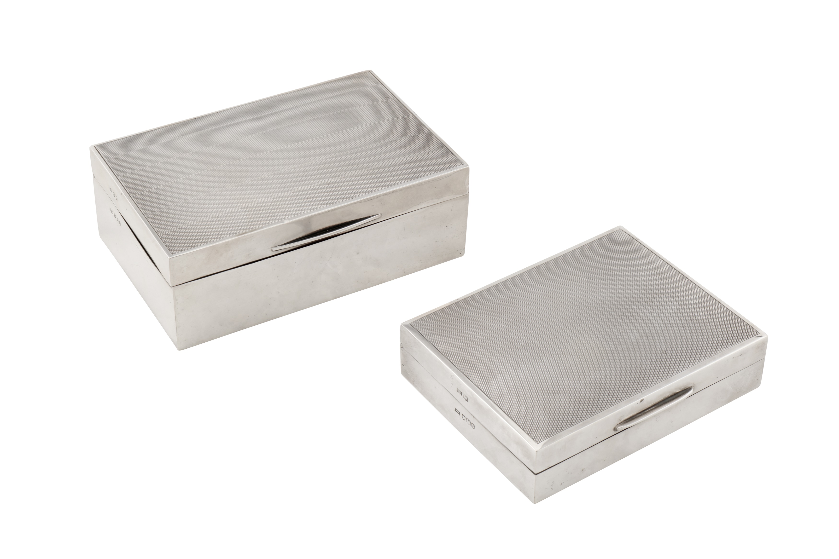 Two sterling silver cigarette boxes