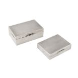 Two sterling silver cigarette boxes