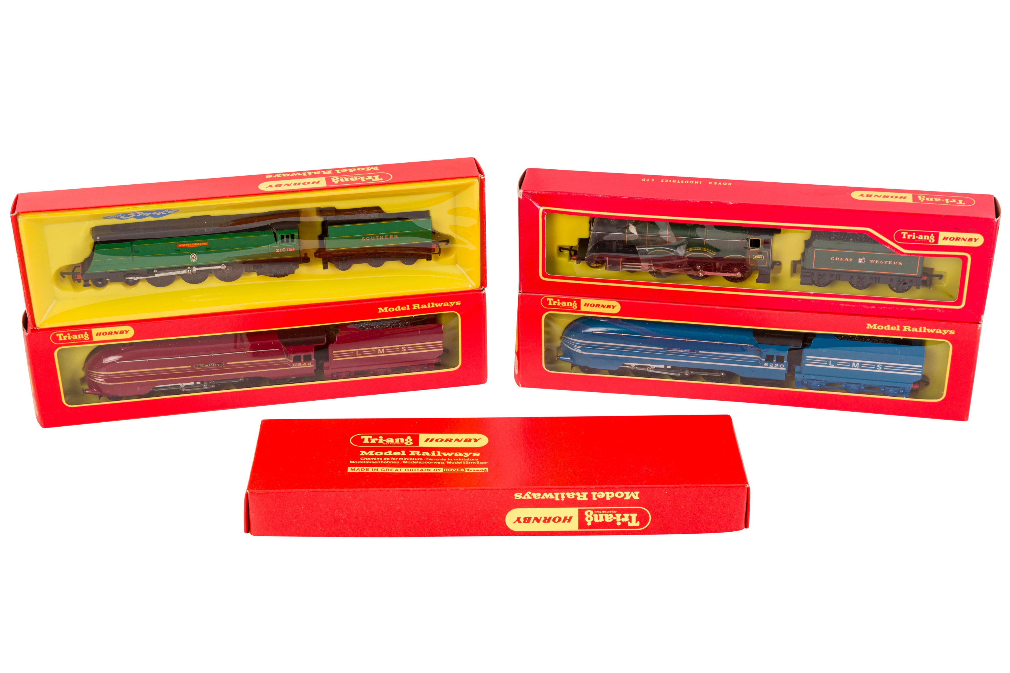 FIVE BOXED HORNBY TRIANG OO GAUGE STEAM LOCOMOTIVES