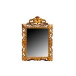 A LATE 19TH CENTURY FLORENTINE GILT FRAMED MIRROR