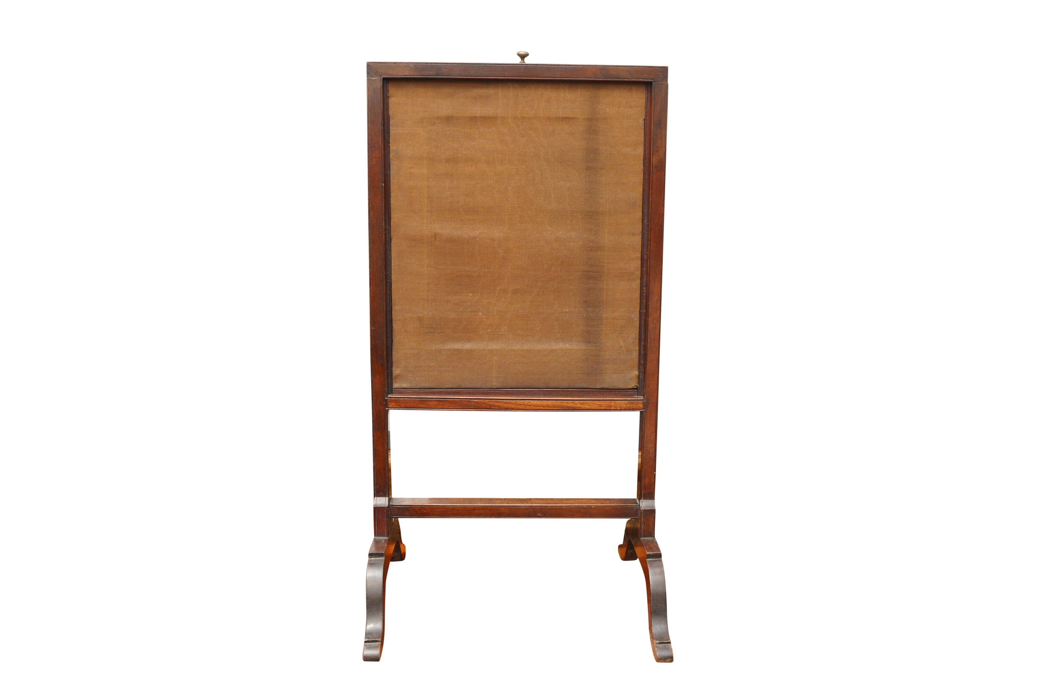 A GEORGE III STYLE VICTORIAN MAHOGANY FIRE SCREEN, LATE 19TH CENTURY - Image 3 of 3