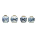 FOUR CHINESE BLUE AND WHITE JARS