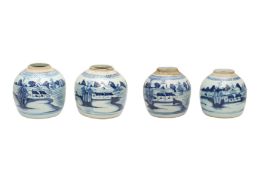 FOUR CHINESE BLUE AND WHITE JARS