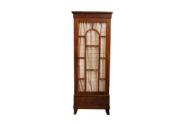 A CONTINENTAL MAHOGANY AND LINE INLAID LINEN CABINET, 19TH CENTURY