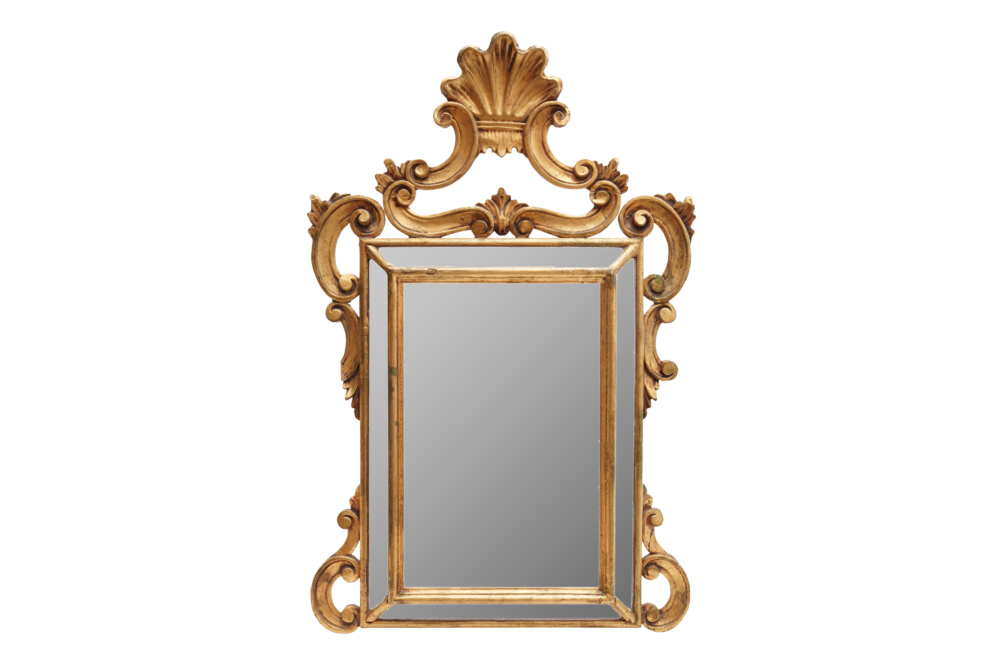 A BAROQUE STYLE FLORENTINE MIRROR WITH EASEL STAND, 20TH CENTURY