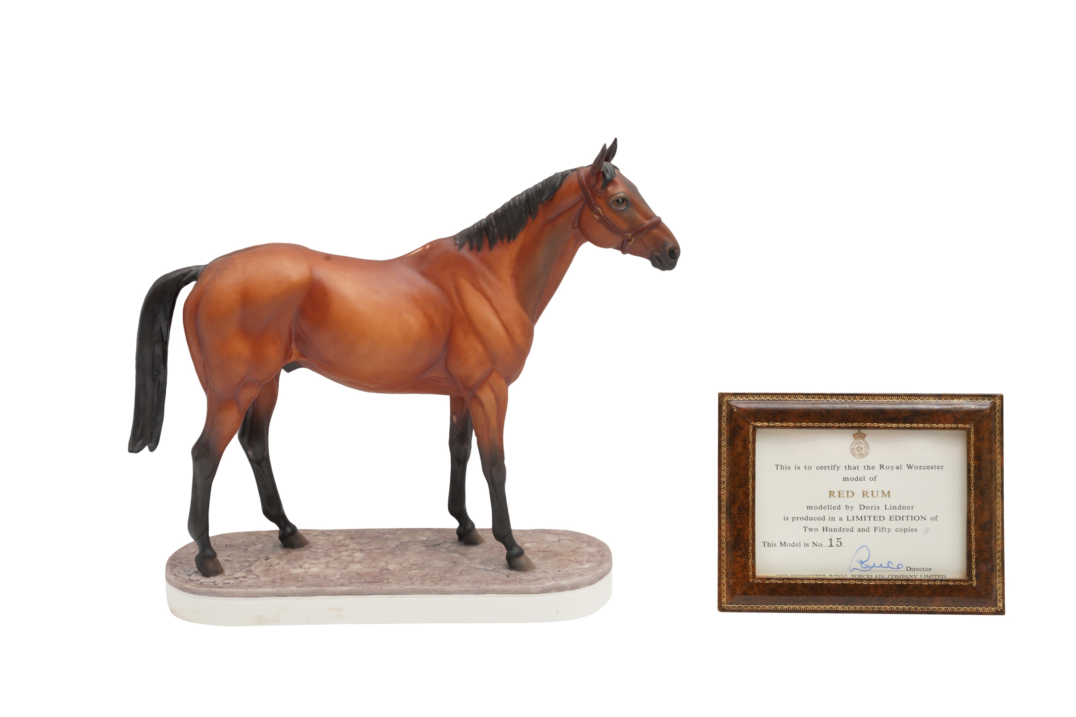 A LIMITED EDITION ROYAL WORCESTER FIGURE OF RED RUM