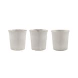 Three mid-20th century sterling silver small beakers, New York circa 1970 by Tiffany