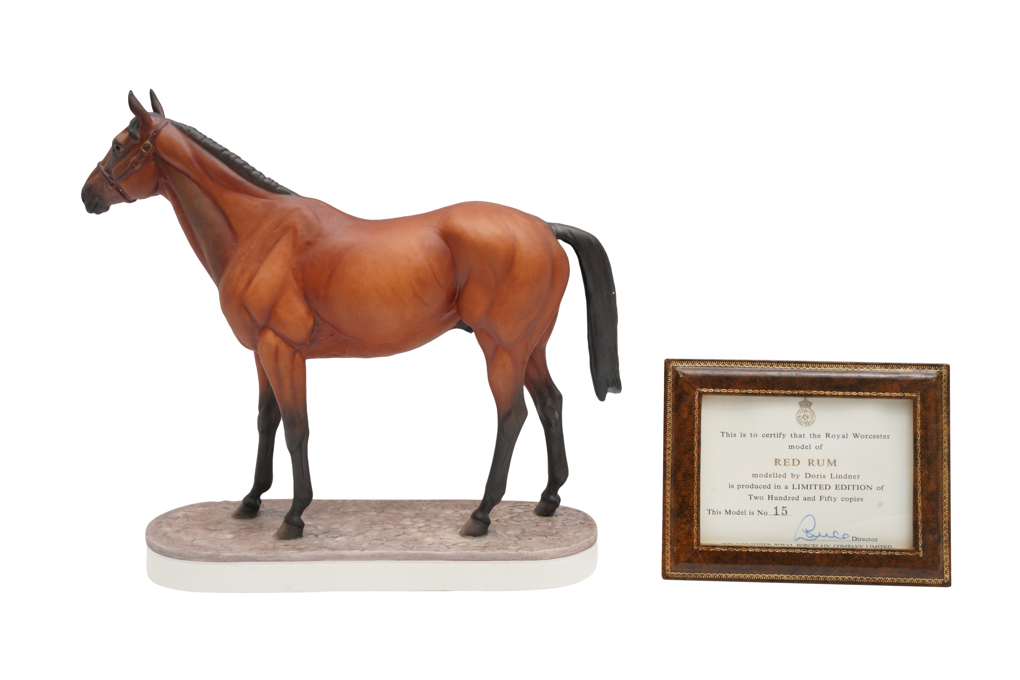 A LIMITED EDITION ROYAL WORCESTER FIGURE OF RED RUM - Image 2 of 5